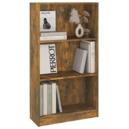 Berkfield Home Book Cabinet Smoked Oak 60x24x109 cm Engineered Wood in Brown - Size: 60 x 24 x 109 cm - thumbnail 4