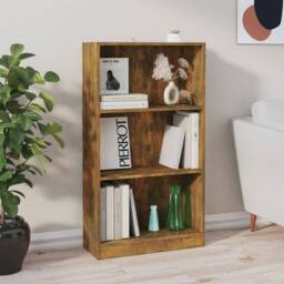 Berkfield Home Book Cabinet Smoked Oak 60x24x109 cm Engineered Wood in Brown - Size: 60 x 24 x 109 cm - thumbnail 2