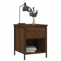 Berkfield Home Durable Bedside Cabinets 2 pcs Brown Oak 40x42x50 cm Engineered Wood - Size: 40 x 42 x 50 cm - thumbnail 4