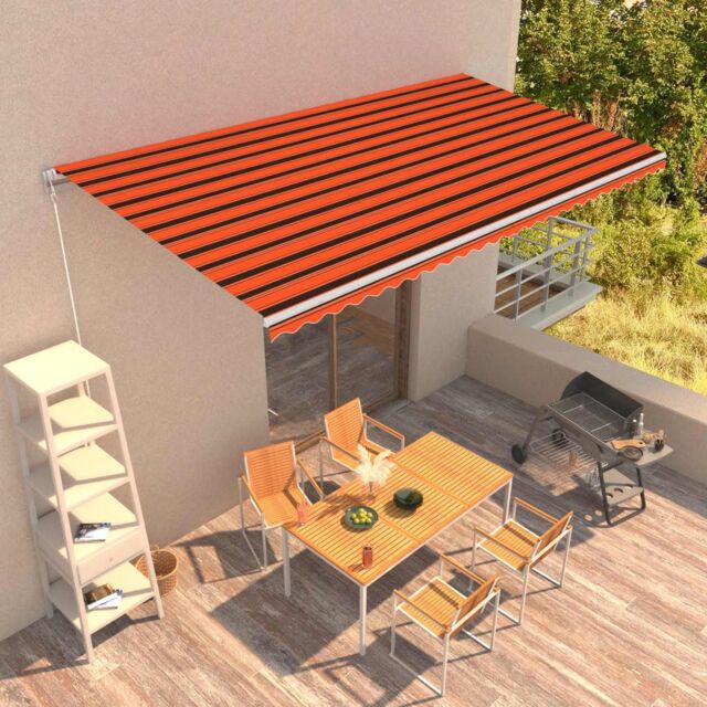 Berkfield Home Manual Retractable Awning 600x300 cm Orange & Brown - image 1