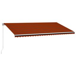 Berkfield Home Manual Retractable Awning 600x300 cm Orange & Brown - thumbnail 2