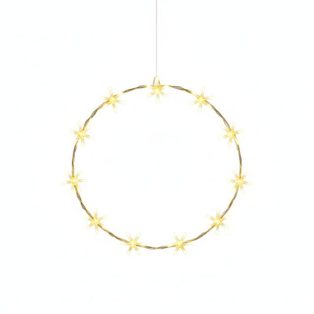 Pegdev Outdoor Christmas LED Metal Wreath Warm White 8 Function Decor 55cm - image 1