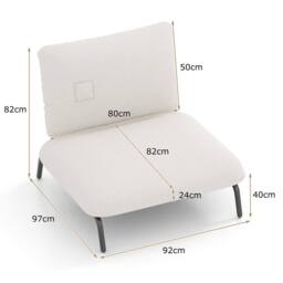 Costway Oversized Accent Chair Modern Reading Chair Upholstered Leisure Chair in Beige - thumbnail 2