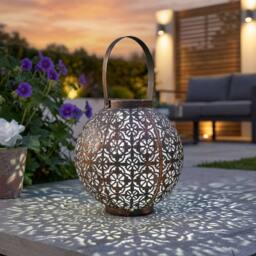 Garden Greatness Boulette Decorative Solar Silhouette Lantern in Bronze - Size: 1 Pack - thumbnail 1