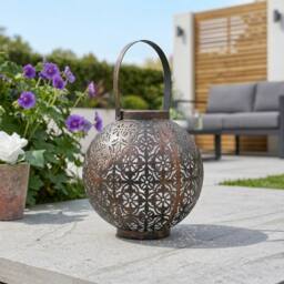 Garden Greatness Boulette Decorative Solar Silhouette Lantern in Bronze - Size: 1 Pack - thumbnail 2