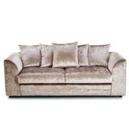 SNUG FURNITURE BIRMINGHAM LTD Crushed Velvet 3 Seater Sofa Scatterback in Beige - thumbnail 1