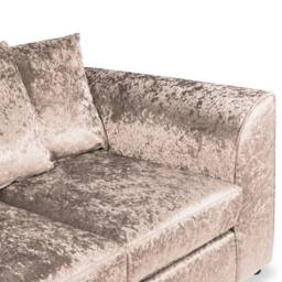 SNUG FURNITURE BIRMINGHAM LTD Crushed Velvet 3 Seater Sofa Scatterback in Beige - thumbnail 2
