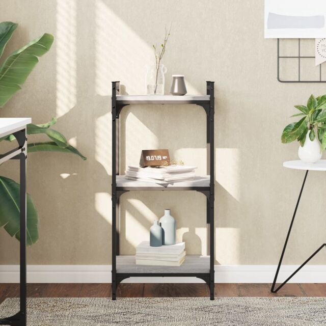 Berkfield Home Bookcase 3-Tier Grey Sonoma 40x30x86 cm Engineered Wood - Size: 40 x 30 x 86 cm - image 1