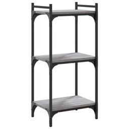 Berkfield Home Bookcase 3-Tier Grey Sonoma 40x30x86 cm Engineered Wood - Size: 40 x 30 x 86 cm - thumbnail 6