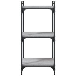Berkfield Home Bookcase 3-Tier Grey Sonoma 40x30x86 cm Engineered Wood - Size: 40 x 30 x 86 cm - thumbnail 4