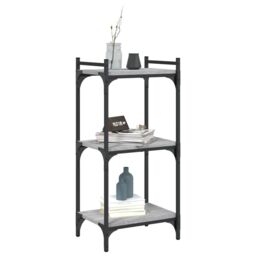 Berkfield Home Bookcase 3-Tier Grey Sonoma 40x30x86 cm Engineered Wood - Size: 40 x 30 x 86 cm - thumbnail 3