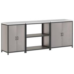 Berkfield Home with Shelf Other with Storage with Door 3 pcs Rusty Weathering steel in Brown - thumbnail 9