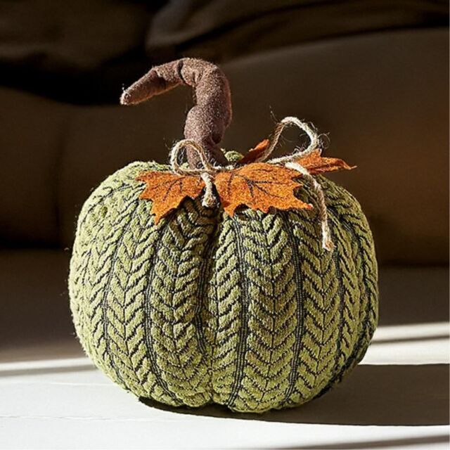 Marco Paul Halloween Green Plush Pumpkin Soft Autumn Decoration for Seasonal Displays 22cm - image 1
