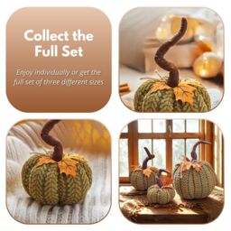 Marco Paul Halloween Green Plush Pumpkin Soft Autumn Decoration for Seasonal Displays 22cm - thumbnail 6
