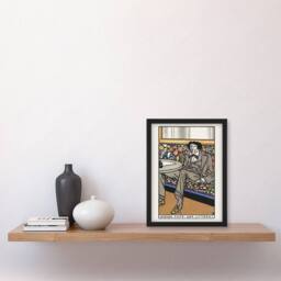 "Artery8 Viennese Cafe The Man of Letters Moriz Jung Framed Wall Art Print - Size: W12"" x H16""" - thumbnail 4