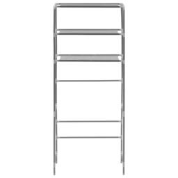 Berkfield Home 3-Tier Storage Rack over Laundry Machine Silver 69x28x169 cm - Size: 69 x 28 x 169 cm - thumbnail 3