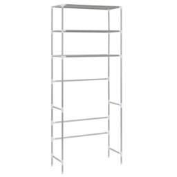 Berkfield Home 3-Tier Storage Rack over Laundry Machine Silver 69x28x169 cm - Size: 69 x 28 x 169 cm - thumbnail 4