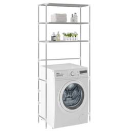 Berkfield Home 3-Tier Storage Rack over Laundry Machine Silver 69x28x169 cm - Size: 69 x 28 x 169 cm - thumbnail 1