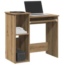 Berkfield Home Desk with Shelves Artisan Oak 84x40x78 cm Engineered Wood in Brown - Size: 84 x 40 x 78 cm - thumbnail 2