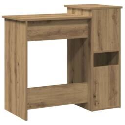 Berkfield Home Desk with Shelves Artisan Oak 84x40x78 cm Engineered Wood in Brown - Size: 84 x 40 x 78 cm - thumbnail 7