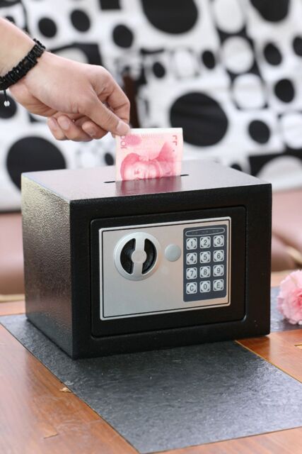 Living and Home 6L Mini Steel Security Safe Box with Keypad Lock & Coin Slot Black (23cm) - image 1