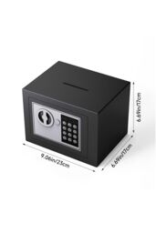 Living and Home 6L Mini Steel Security Safe Box with Keypad Lock & Coin Slot Black (23cm) - thumbnail 7