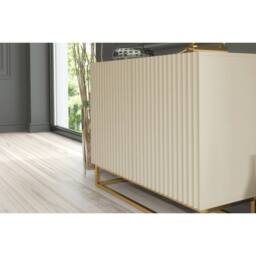 Mex Furniture LTD Sideboard Ripple 100cm - Cashmere Warm Beige Taupe Finish with Gold - thumbnail 4