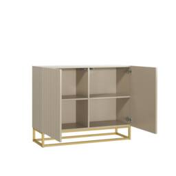 Mex Furniture LTD Sideboard Ripple 100cm - Cashmere Warm Beige Taupe Finish with Gold - thumbnail 9