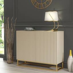 Mex Furniture LTD Sideboard Ripple 100cm - Cashmere Warm Beige Taupe Finish with Gold - thumbnail 5