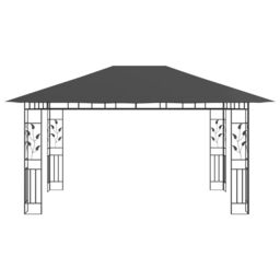 Berkfield Home Gazebo with Mosquito Net 4x3x2.73 m Anthracite 180 g/m ² in Black - thumbnail 3