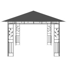 Berkfield Home Gazebo with Mosquito Net 4x3x2.73 m Anthracite 180 g/m ² in Black - thumbnail 4
