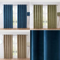 Sundour Casa Eyelet Curtains in Blue - Size: 229 cm width x 229 cm drop - thumbnail 4