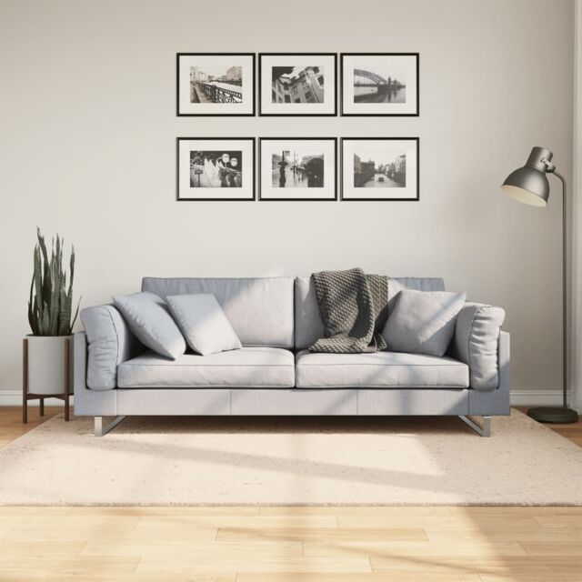 Berkfield Home Rug HUARTE Short Pile Soft & Washable Beige 140x200 cm - Size: Medium - image 1