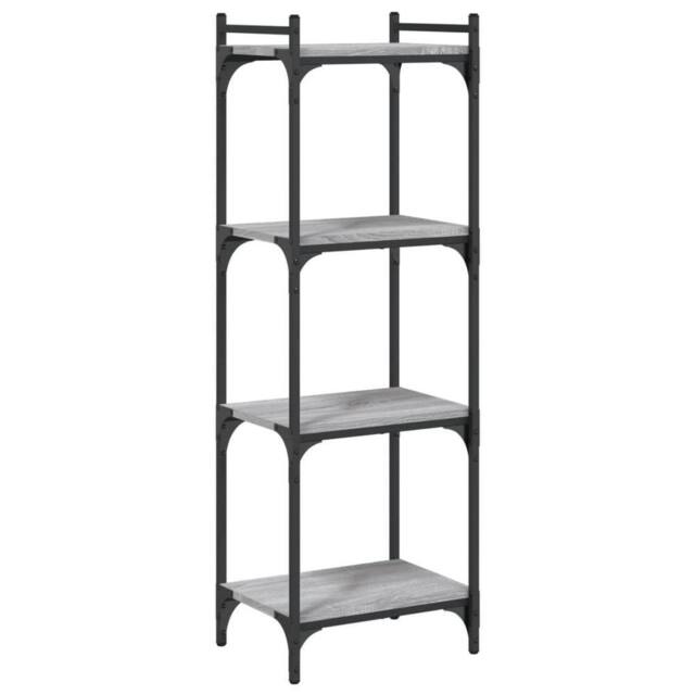 Berkfield Home Bookcase 4-Tier Grey Sonoma 40x30x120 cm Engineered Wood - Size: 40 x 30 x 120 cm - image 1