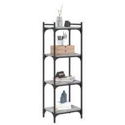 Berkfield Home Bookcase 4-Tier Grey Sonoma 40x30x120 cm Engineered Wood - Size: 40 x 30 x 120 cm - thumbnail 3