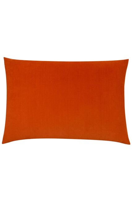 Furn Contra Soft Velvet Contrast Coloured Reverse Cushion in Tangerine - Size: 40 cm x 60 cm - image 1