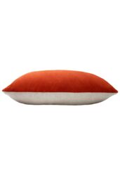 Furn Contra Soft Velvet Contrast Coloured Reverse Cushion in Tangerine - Size: 40 cm x 60 cm - thumbnail 3