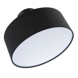 Happy Homewares Contemporary Textured Linen Fabric Semi Flush Ceiling Light Fixture in Black - thumbnail 4