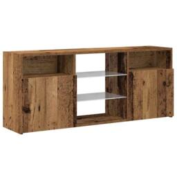 Berkfield Home TV Cabinet with LED Lights Old Wood 120x30x50 cm Engineered Wood in Brown - Size: 120 x 30 x 50 cm - thumbnail 6