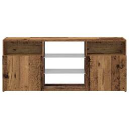 Berkfield Home TV Cabinet with LED Lights Old Wood 120x30x50 cm Engineered Wood in Brown - Size: 120 x 30 x 50 cm - thumbnail 7