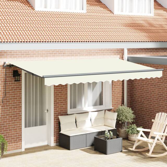 Berkfield Home Retractable Awning Manual Cream & Anthracite - image 1