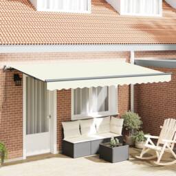 Berkfield Home Retractable Awning Manual Cream & Anthracite - thumbnail 1