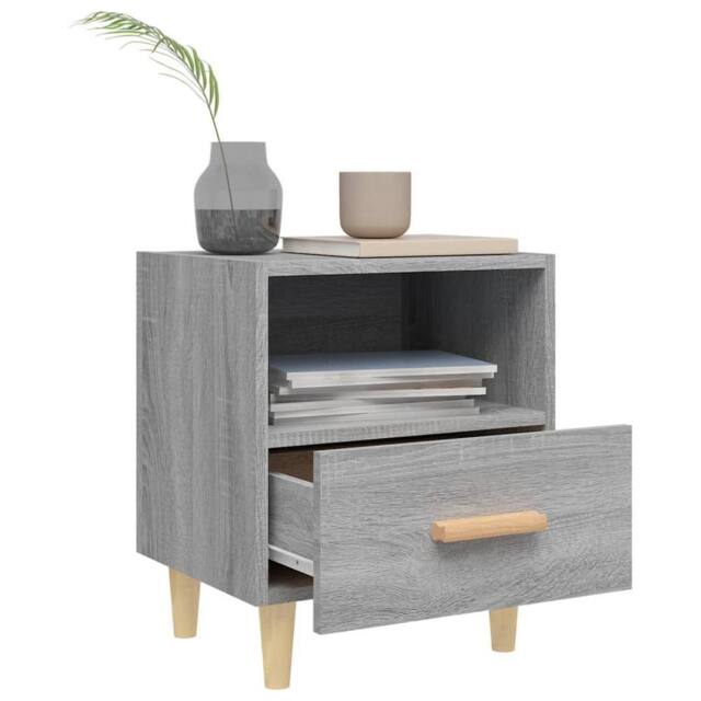 Berkfield Home Beautiful Bedside Cabinet Grey Sonoma 40x35x47 cm - Size: 40 x 35 x 47 cm - image 1