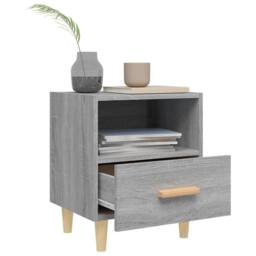 Berkfield Home Beautiful Bedside Cabinet Grey Sonoma 40x35x47 cm - Size: 40 x 35 x 47 cm