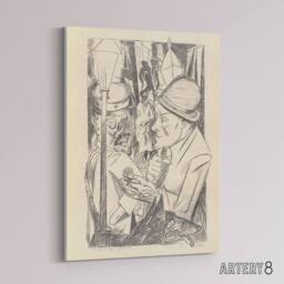"Artery8 War Veteran The Way Home Max Beckmann Canvas Wall Art Print in Beige - Size: W18"" x H24""" - thumbnail 2