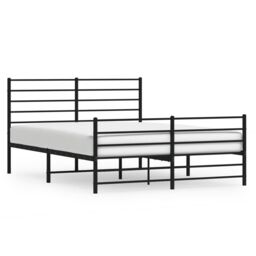 Berkfield Home Metal Bed Frame with Headboard & Footboard Black 140x200 cm - thumbnail 2