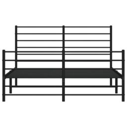 Berkfield Home Metal Bed Frame with Headboard & Footboard Black 140x200 cm - thumbnail 6