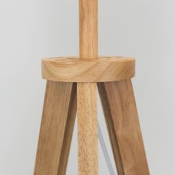 ValueLights Morrigan Free Standing Wooden Tripod Shelved Floor Lamp Base in Light Oak - thumbnail 3