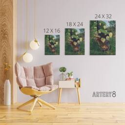 "Artery8 Fight between a Tiger & a Buffalo Rousseau Canvas Wall Art in Green - Size: W18"" x H24""" - thumbnail 4