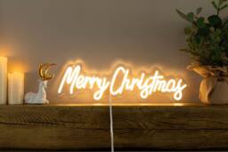 Marco Paul Neon LED 'Merry Christmas Sign in Clear - thumbnail 6